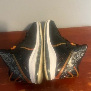 Nike Black and Orange High-Top Athletic Shoes LeBron Space Jam